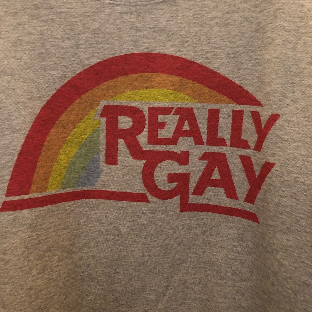 Discontinued “Really Gay” Femfetti crewneck.